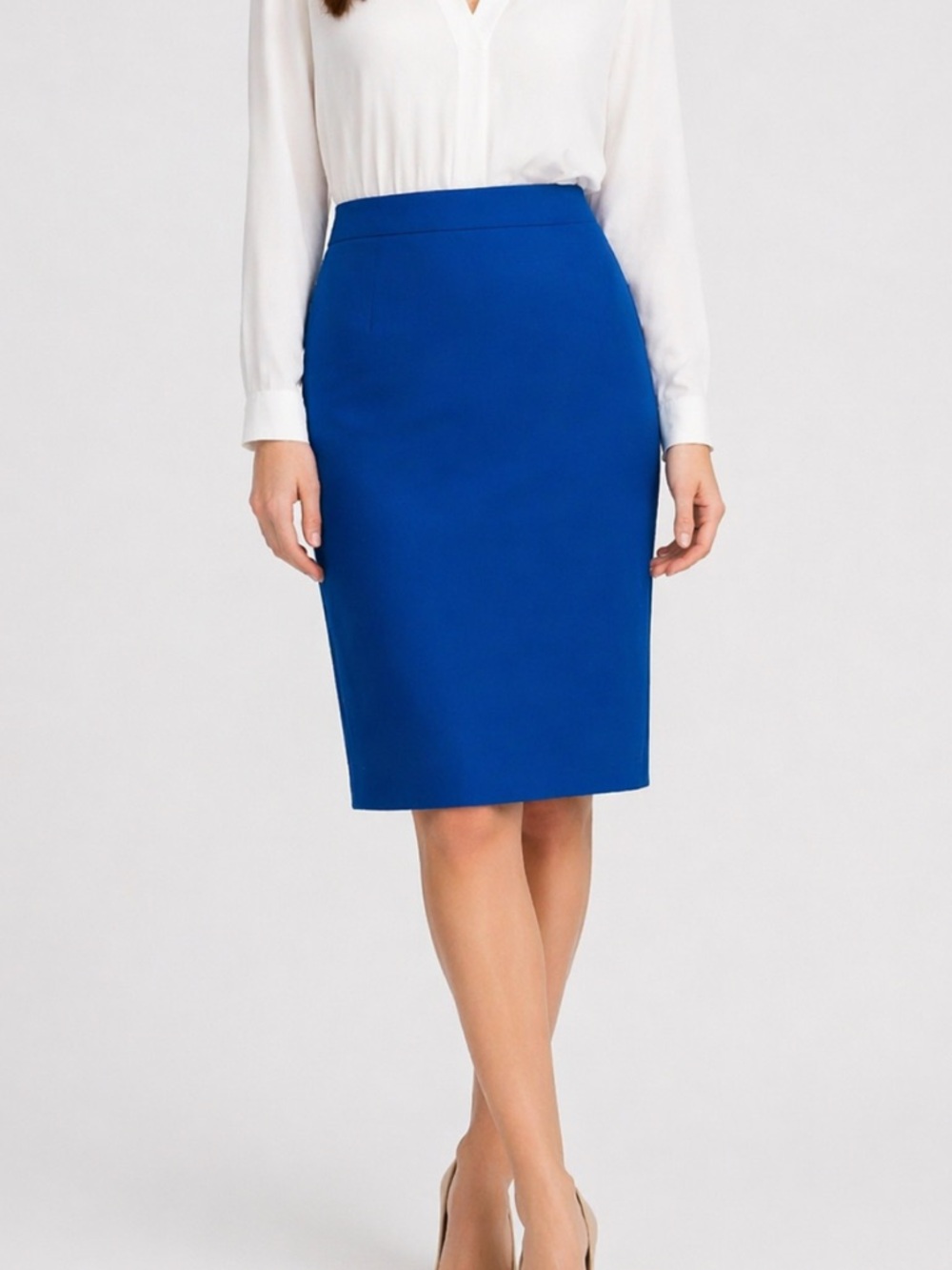 Vintage Gianfranco Ferre Electric Blue Virgin Wool Pencil Skirt - Made in Italy